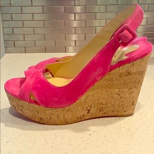 Hot pink Authentic Christian Louboutin Wedges
